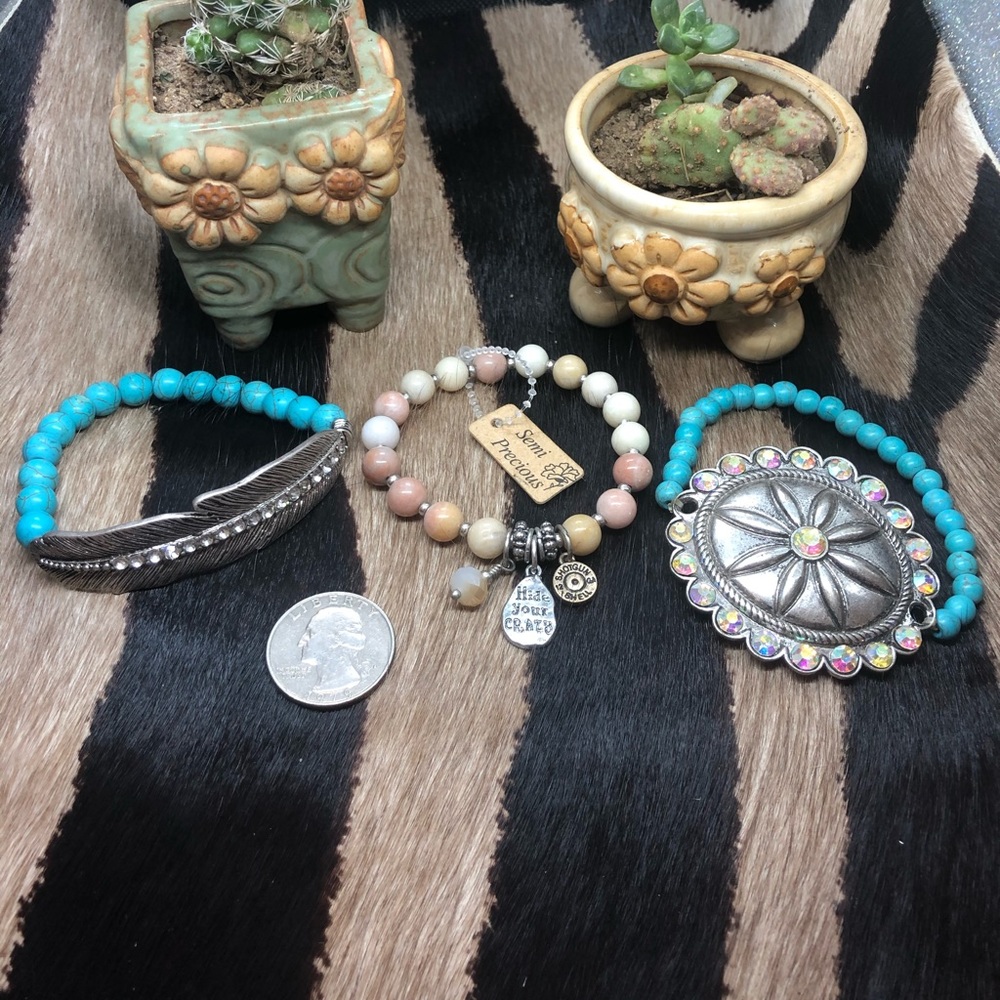 🎆 Semi Precious Stone Stretch Bracelet Jewelry